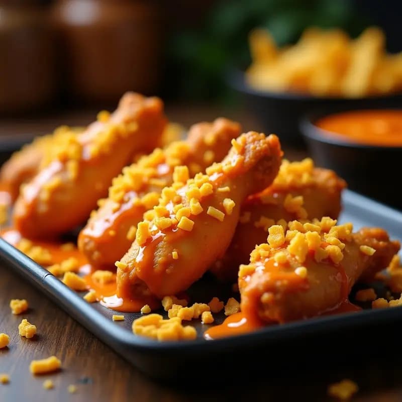 Alitas de Pollo con Cobertura de Doritos y Queso: Crujiente que Explota en Boca