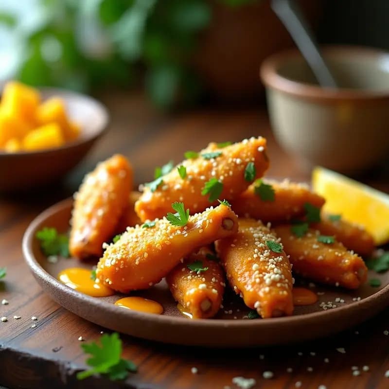 Alitas de Pollo al Mango Habanero con Crujiente de Queso Parmesano: Receta Mexicana en Airfryer