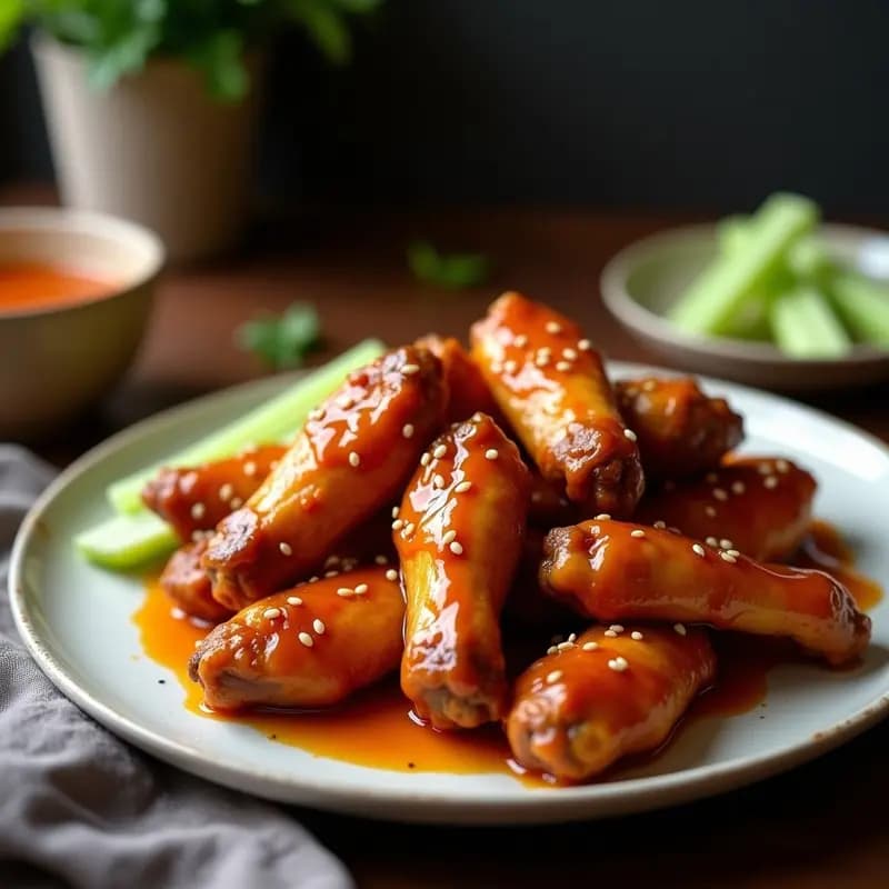 Alitas de Pollo Crujientes con Miel y Sriracha en Airfryer: Receta Rápida y Adictiva