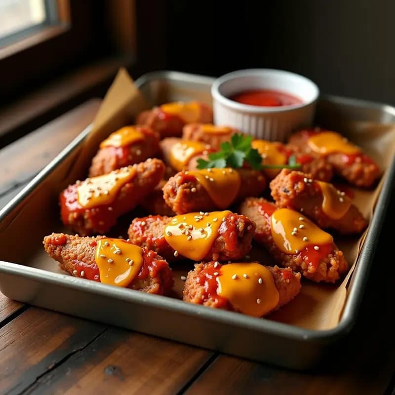 Alitas de Pollo con Baño de Queso Cheddar y Picante Nashville: El Snack Definitivo para Ver el partido