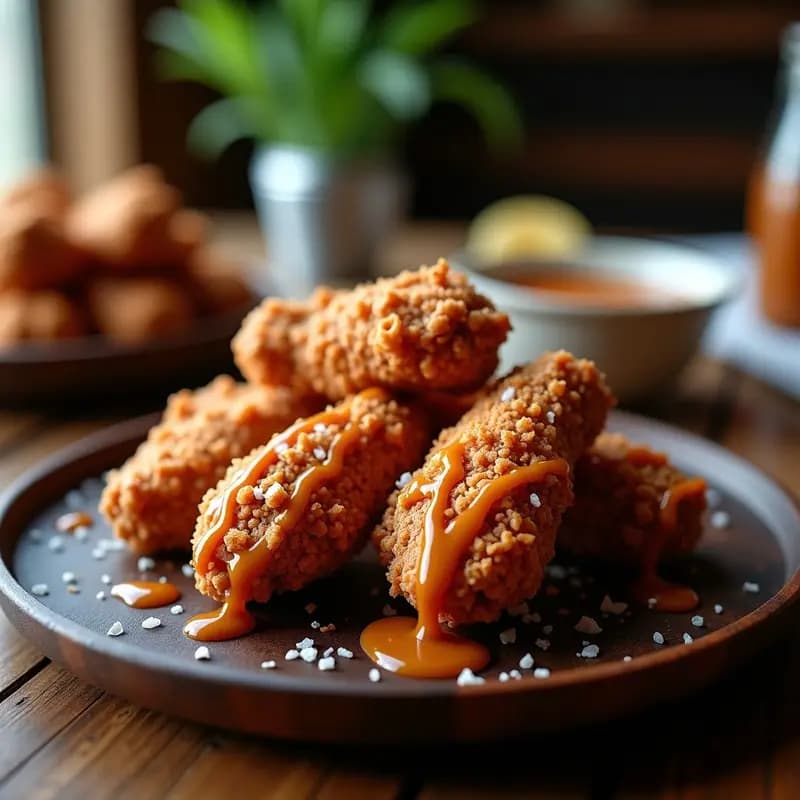 Alitas de Pollo Rebozadas en Cereal de Chocolate y Caramelo Salado: Snack Adictivo