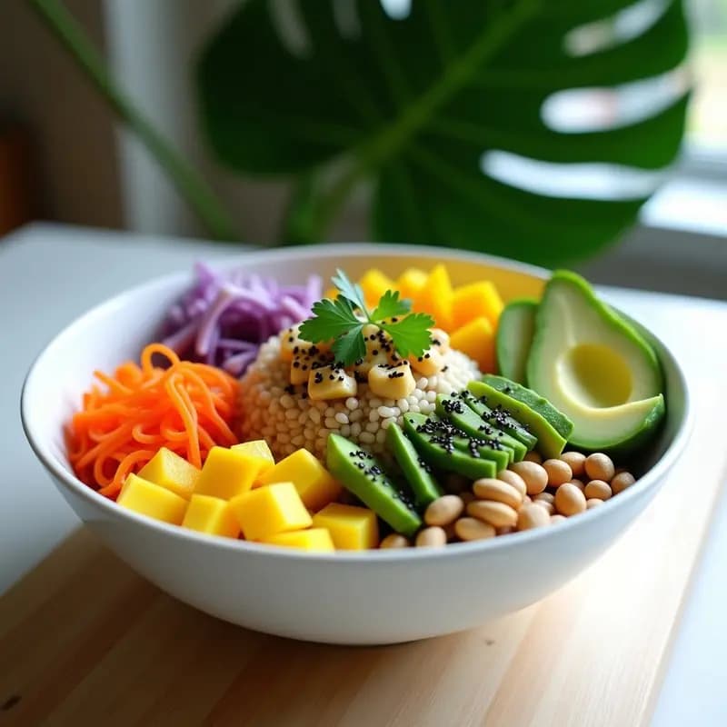 Aloha Poke Bowl con Mango y Aguacate: Receta Hawaiana Vegana y Fresca