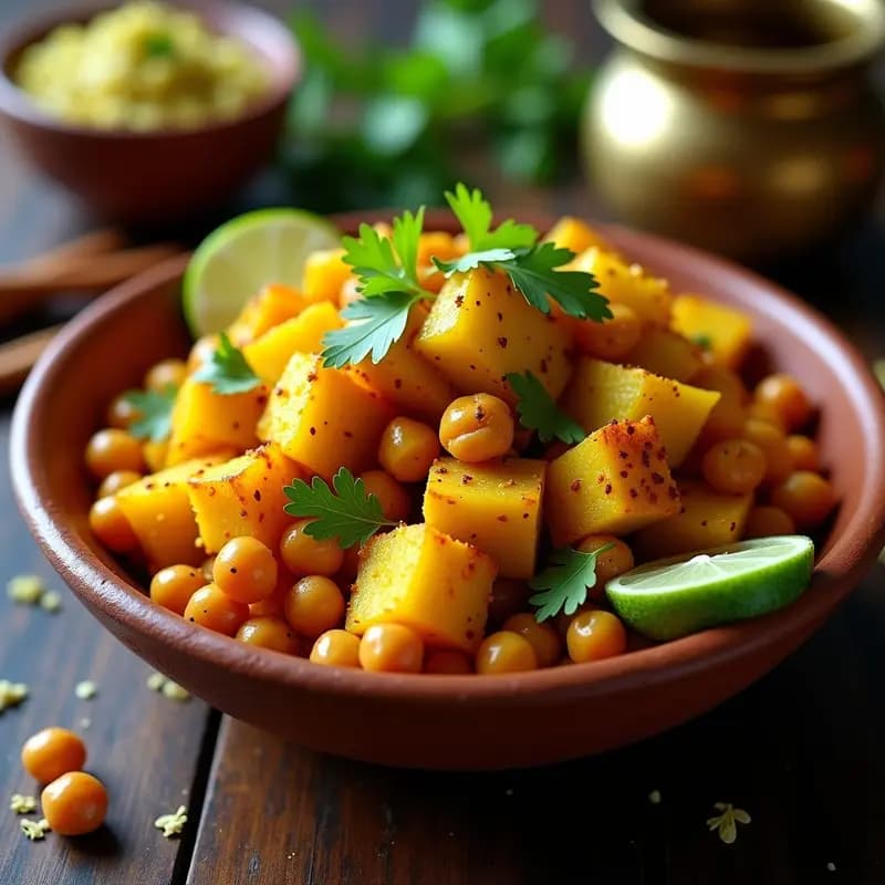 Aloo Gobi con Garbanzos: Receta India de Patata y Coliflor Vegana y Alta en Fibra
