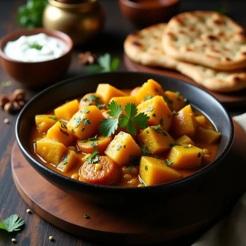 Aloo Gobi con Pan de Naan Integral: Receta India de Patata y Coliflor en Olla Lenta