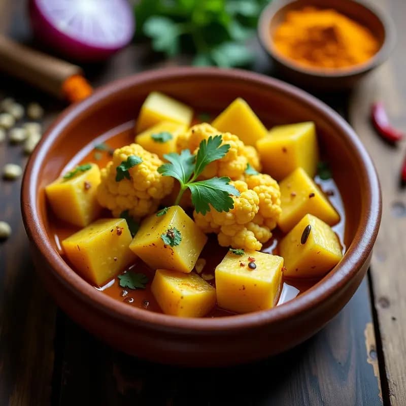Aloo Gobi Indio con Patatas y Coliflor: Curri Vegano y Especiado en 30 Minutos