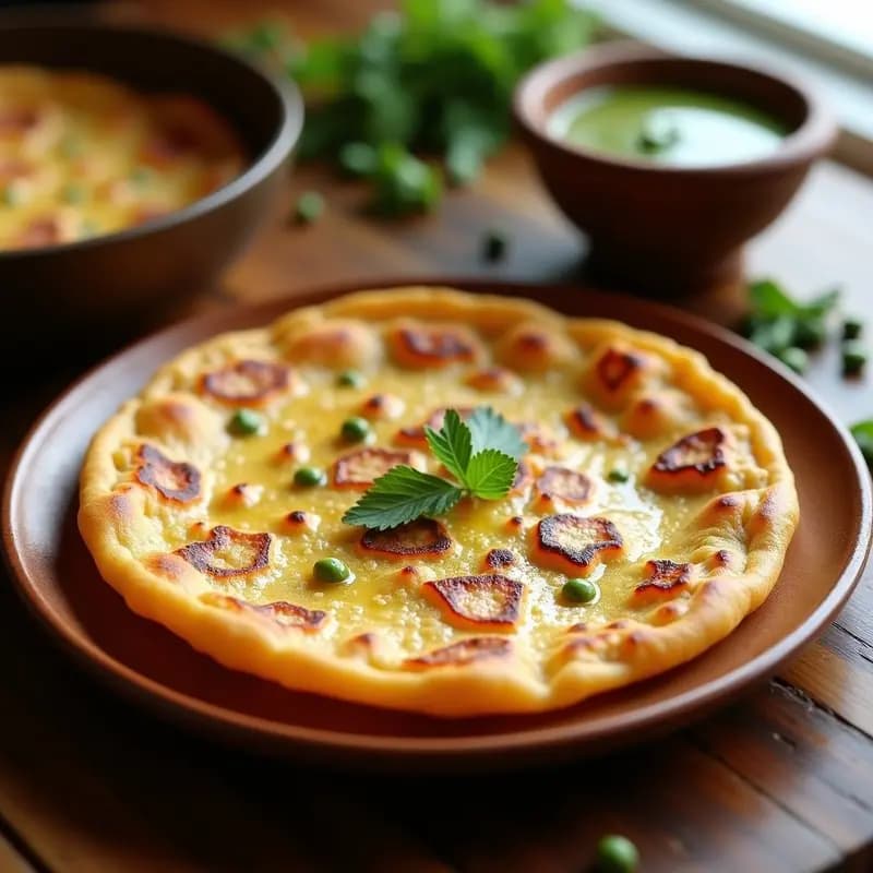 Aloo Paratha con Relleno de Batata y Guisantes: Receta India en Airfryer