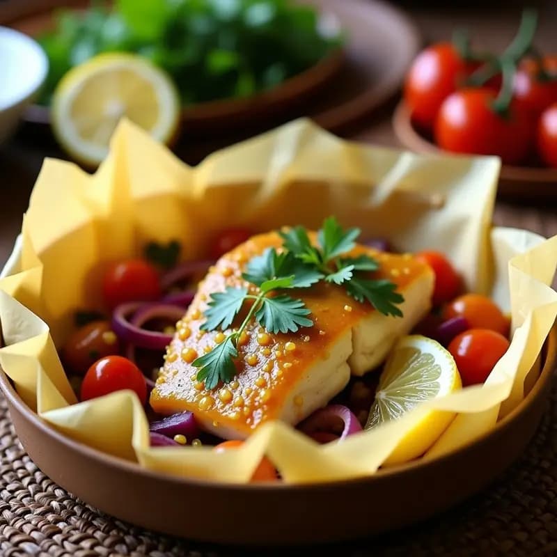 Alpha Majeere de Pescado: Receta Senegalesa en Papillote con Limón y Hierbas