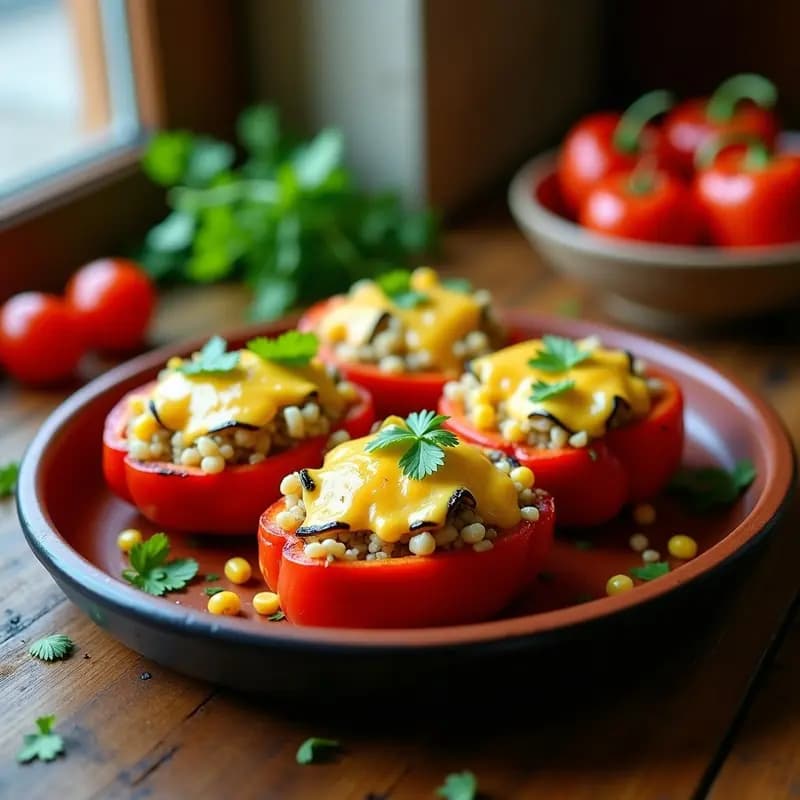 Anaheim Stuffed Peppers con Quinoa y Queso Vegano: Receta Mexicana Alta en Fibra