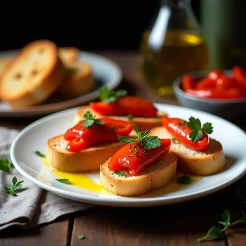 Aperitivo de Anchoas con Pimientos Asados y Pan de Crystal: Tapa Vasca Gourmet y Sin Gluten