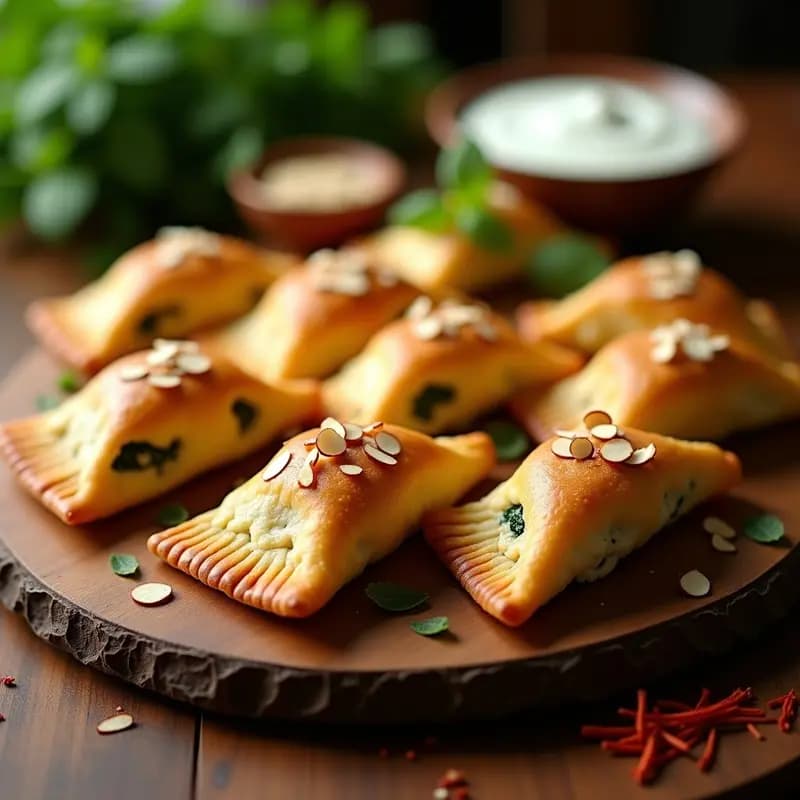 Anvarsa de Queso y Espinacas: Receta Iraní de Empanada Crujiente con Azafrán
