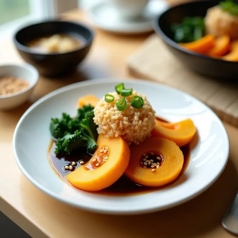 Anyoji de Calabaza Kabocha y Tempura de Espinacas: Receta Coreana de Temporada en Airfryer