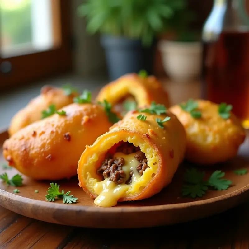 Apera de Yuca Rellena de Carne Mechada y Queso: Aperitivo Venezolano Crujiente en Airfryer