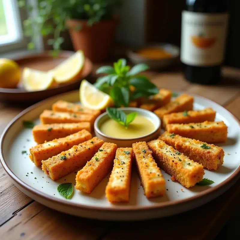 Aperitivo Libanés de Zaatar y Queso Halloumi: Entrante Crujiente y Salado