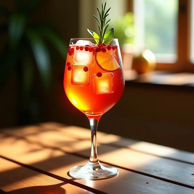 Aperol Spritz con Granada y Romero: Cóctel Italiano Refrescante y Sin Azúcar para Verano