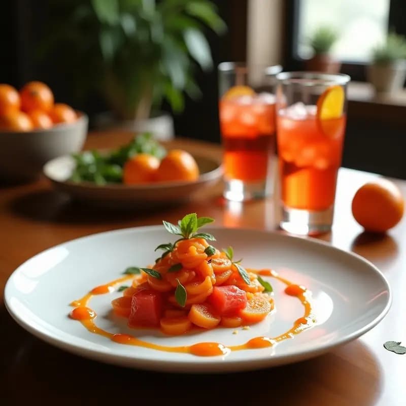 Aperol Spritz con Granadina y Naranja Sanguina: Cóctel Italiano de Verano con Toque Frutal