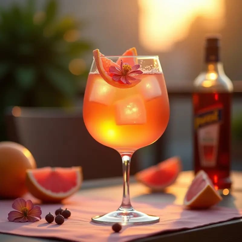 Aperol Spritz con toques de Pomelo Rosa: Cóctel Italiano Refrescante y Ligero