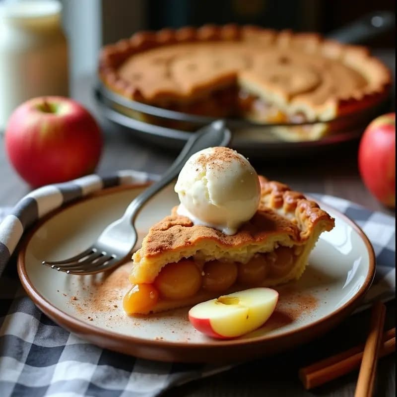 Apple Pie de Avena y Compota de Manzana sin Azúcar con Helado de Almendras: Postre Americano Vegano