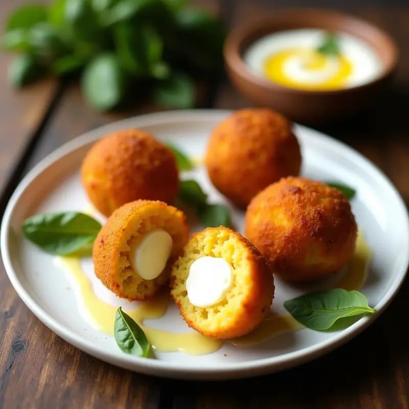 Arancini de Arroz con Azafrán y Mozzarella: Bolas Italianas Fritas en Airfryer