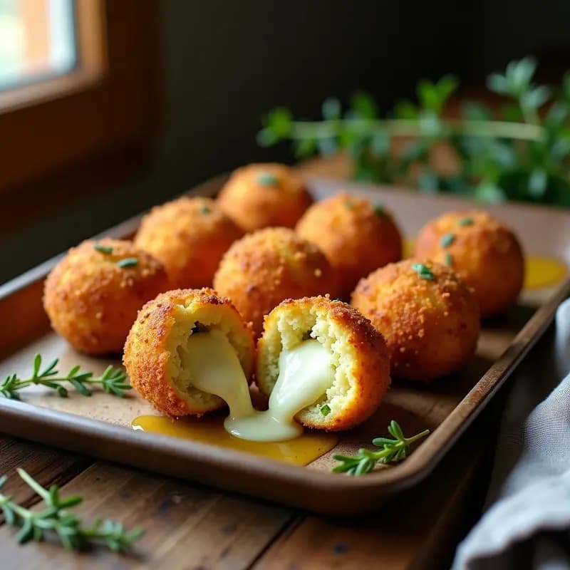 Arancini de Calabacín y Queso Gorgonzola: Croquetas Italianas al Horno y Sin Fryer