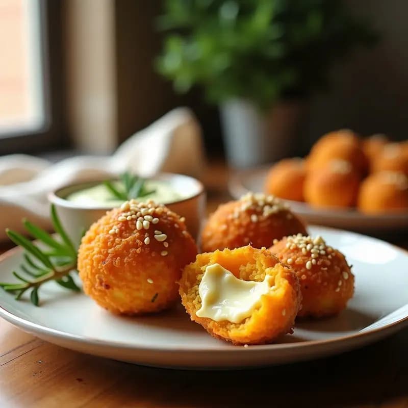 Arancini de Calabaza y Gorgonzola: Receta Italiana Crujiente en Airfryer sin Rebozar