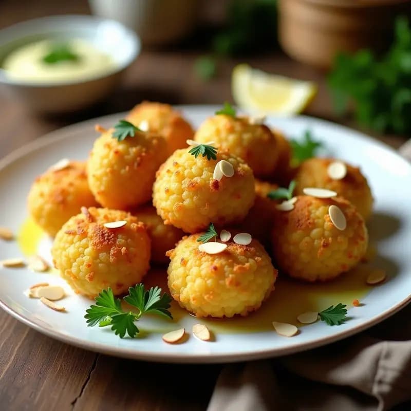 Arancini de Coliflor y Alcachofas: Croquetas Italianas Keto con Toque Crujiente en Airfryer