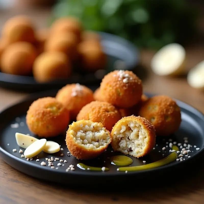 Arancini de Hongos Porcini y Trufa Blanca: Croquetas Italianas Gourmet en Airfryer