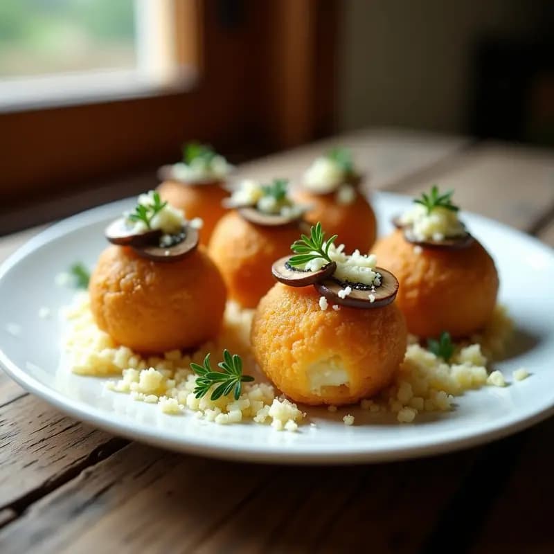 Arancini de Hongos Portobello y Queso Pecorino: Receta Italiana en Thermomix