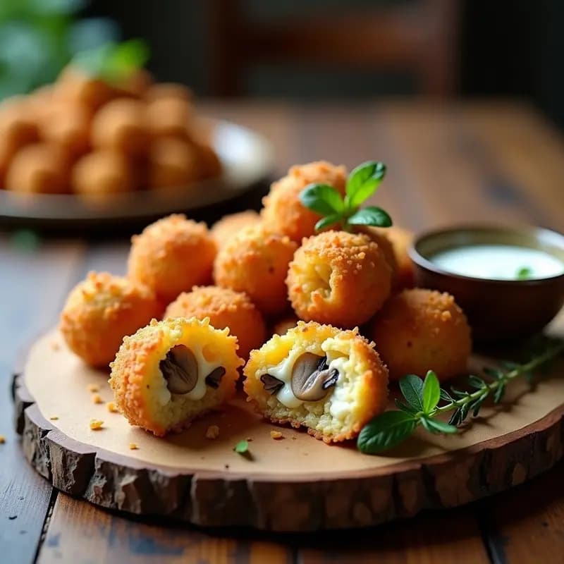 Arancini de Hongos y Queso Taleggio: Aperitivo Italiano Crujiente en Airfryer