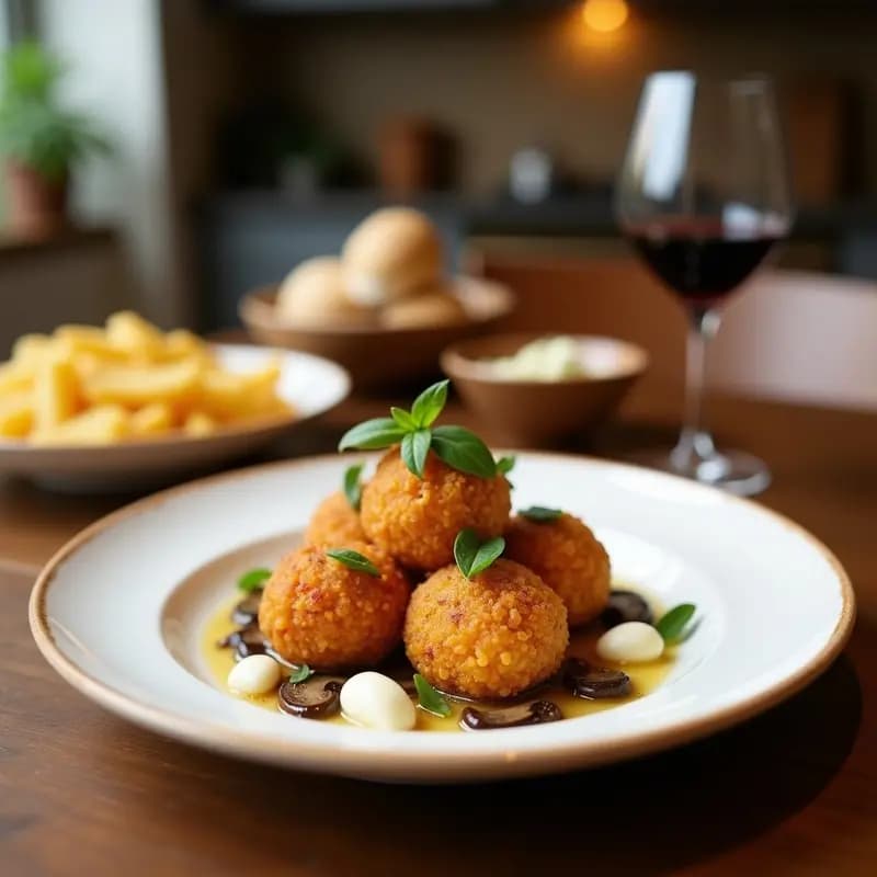 Arancini de Hongos Shiitake y Queso Pecorino: Albóndigas Italianas en Airfryer