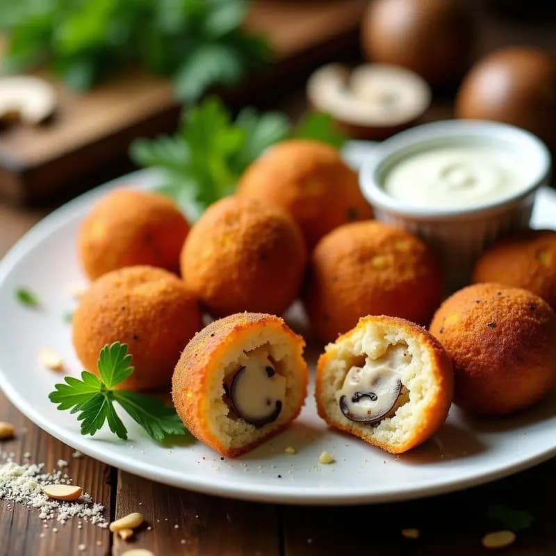 Arancini de Hongos Shiitake y Queso de Almendra: Croquetas Italianas Sin Lactosa