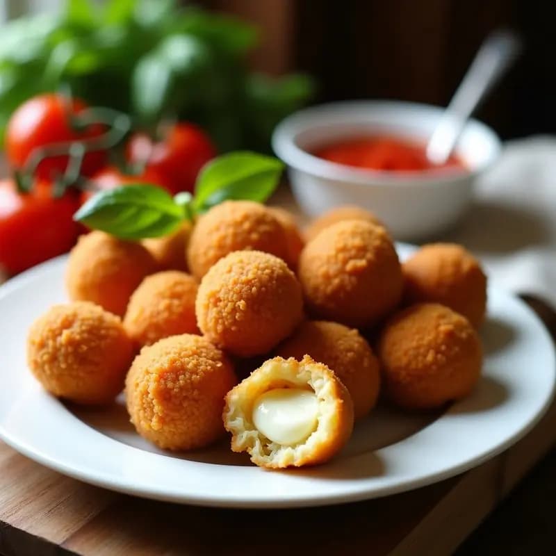 Arancini de Riso al Pomodoro con Mozzarella: Croquetas Italianas de Arroz en Airfryer