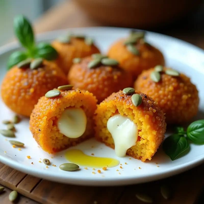 Arancini de Quinoa y Calabaza con Centro Líquido de Gorgonzola: Receta Siciliana Vegana