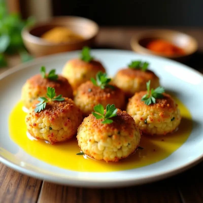 Arancini de Quinoa y Espárragos con Salsa de Azafrán: Receta Italiana en Airfryer