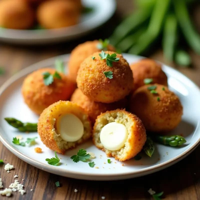 Arancini de Quinoa y Espárragos con Centro de Mozzarella de Almendras: Entrante Italiano Crujiente en Airfryer