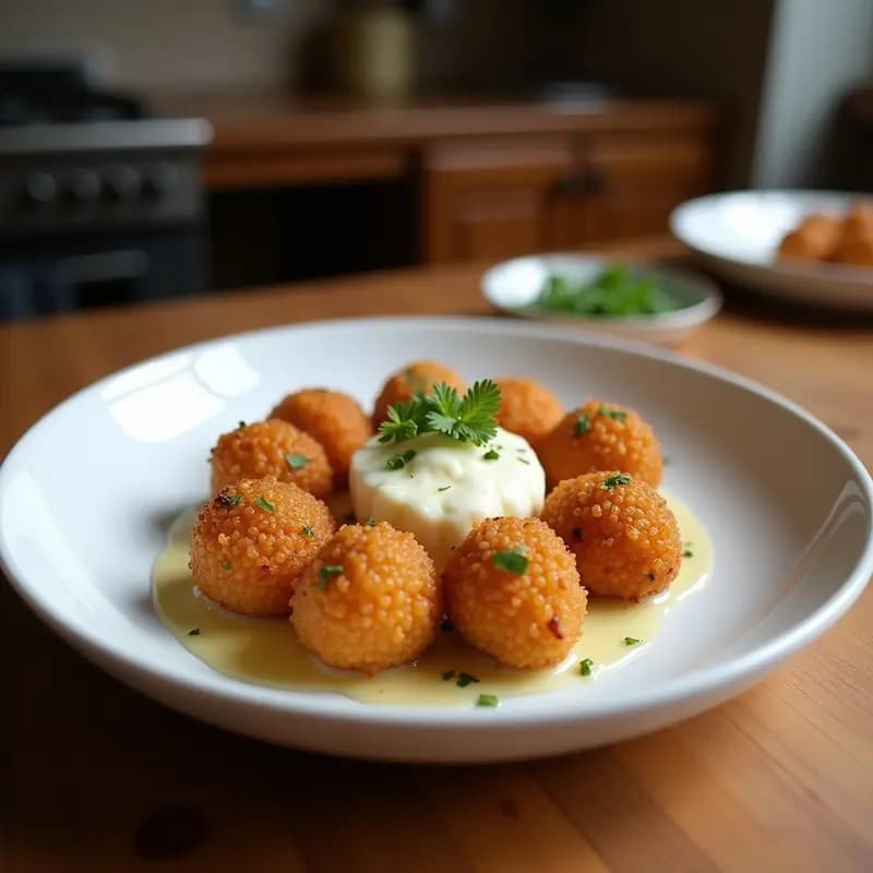 Arancini de Quinoa y Espárragos con Centro de Queso de Anacardos: Receta Italiana Sin Lácteos