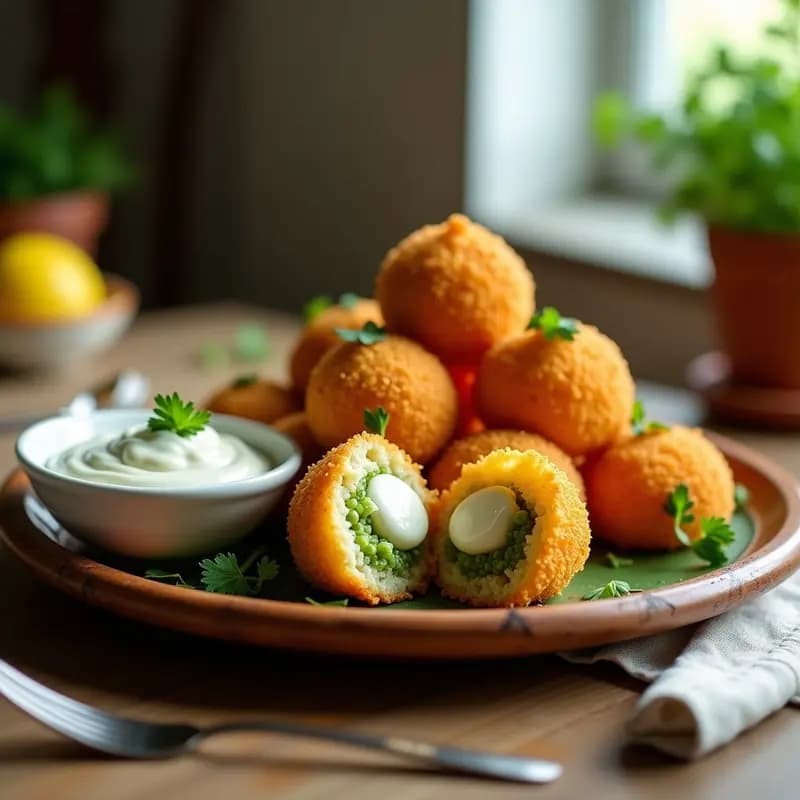Arancini de Risi e Bisi con Centro de Mozzarella: Receta Italiana Crujiente en Airfryer