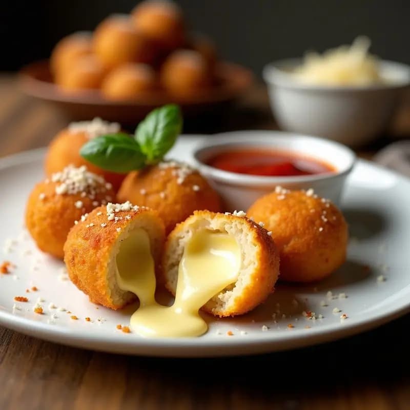 Arancini Italianos de Risotto de Azafrán y Queso Taleggio: Receta Crujiente con Salsa de Tomate Casera
