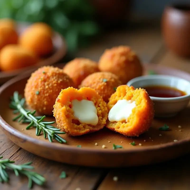 Arancini de Risotto de Calabaza y Queso Gorgonzola: Bocados Italianos Crujientes