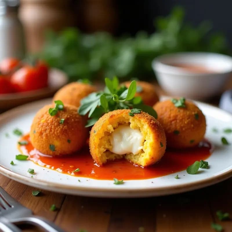 Arancini de Risotto de Calabaza: Croquetas Italianas Veganas en Airfryer con Centro Líquido