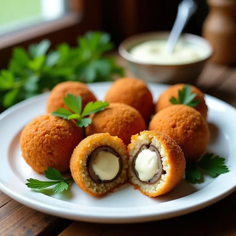 Arancini de Risotto de Champiñones: Bolas de Arroz Italianas Crujientes