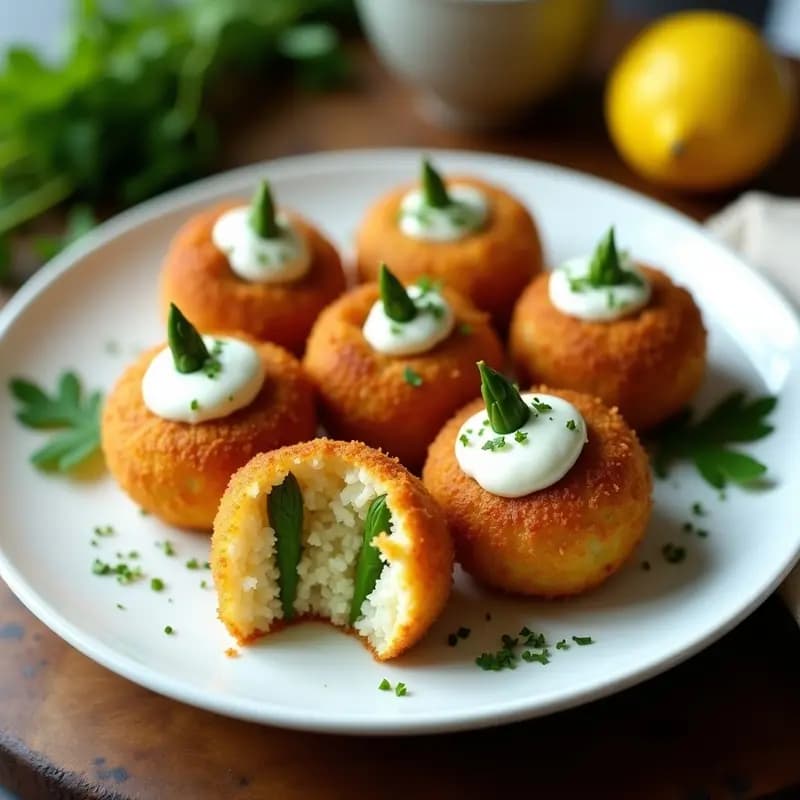 Arancini de Risotto de Espárragos: Croquetas Italianas con Toque Primaveral en Airfryer