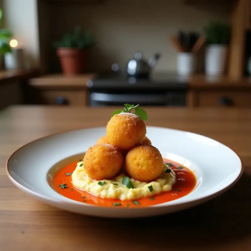 Arancini Sicilianos de Risotto y Mozzarella: Bolitas de Arroz Fritas Crujientes