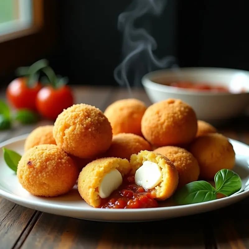 Arancini Sicilianos Rellenos de Ragu y Mozzarella: Croquetas Italianas en Airfryer