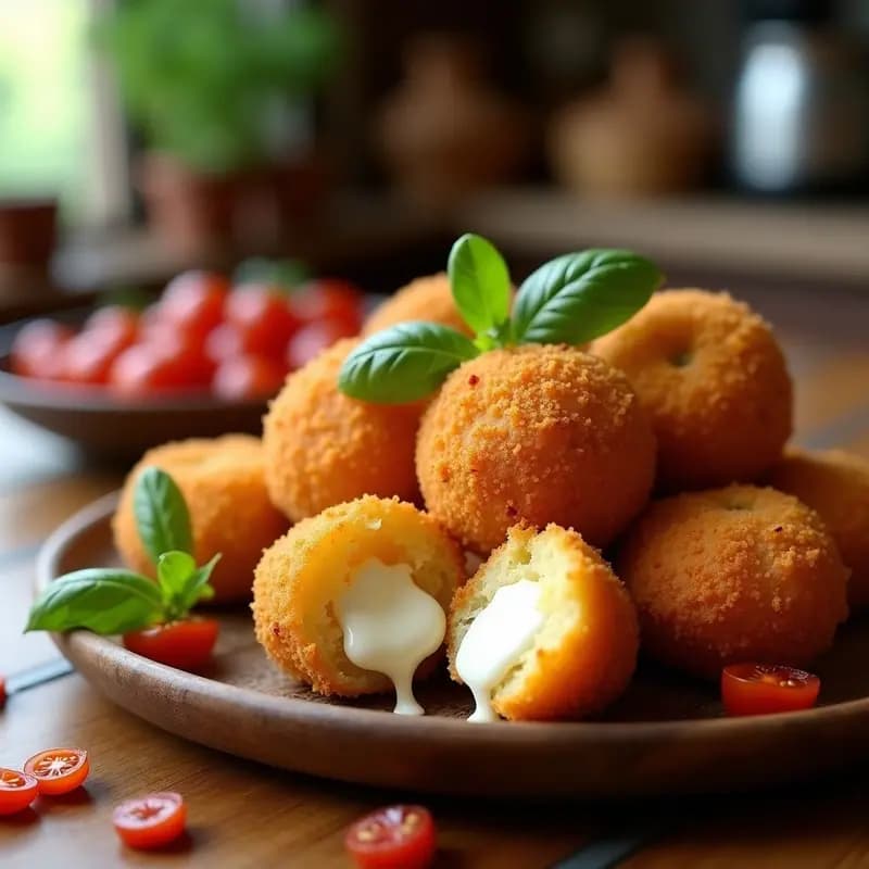 Arancinis de Queso y Tomate Seco con Pan Rallado: Entrante Italiano Crujiente en Airfryer