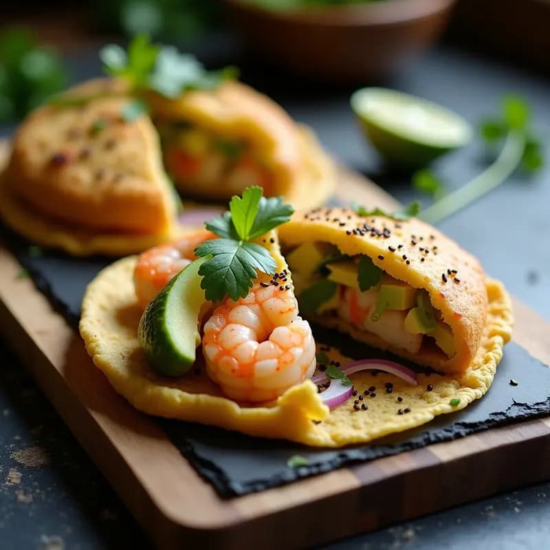 Arepa Rellena de Aguacate y camarón: Receta Colombiana Keto con Toque Gourmet