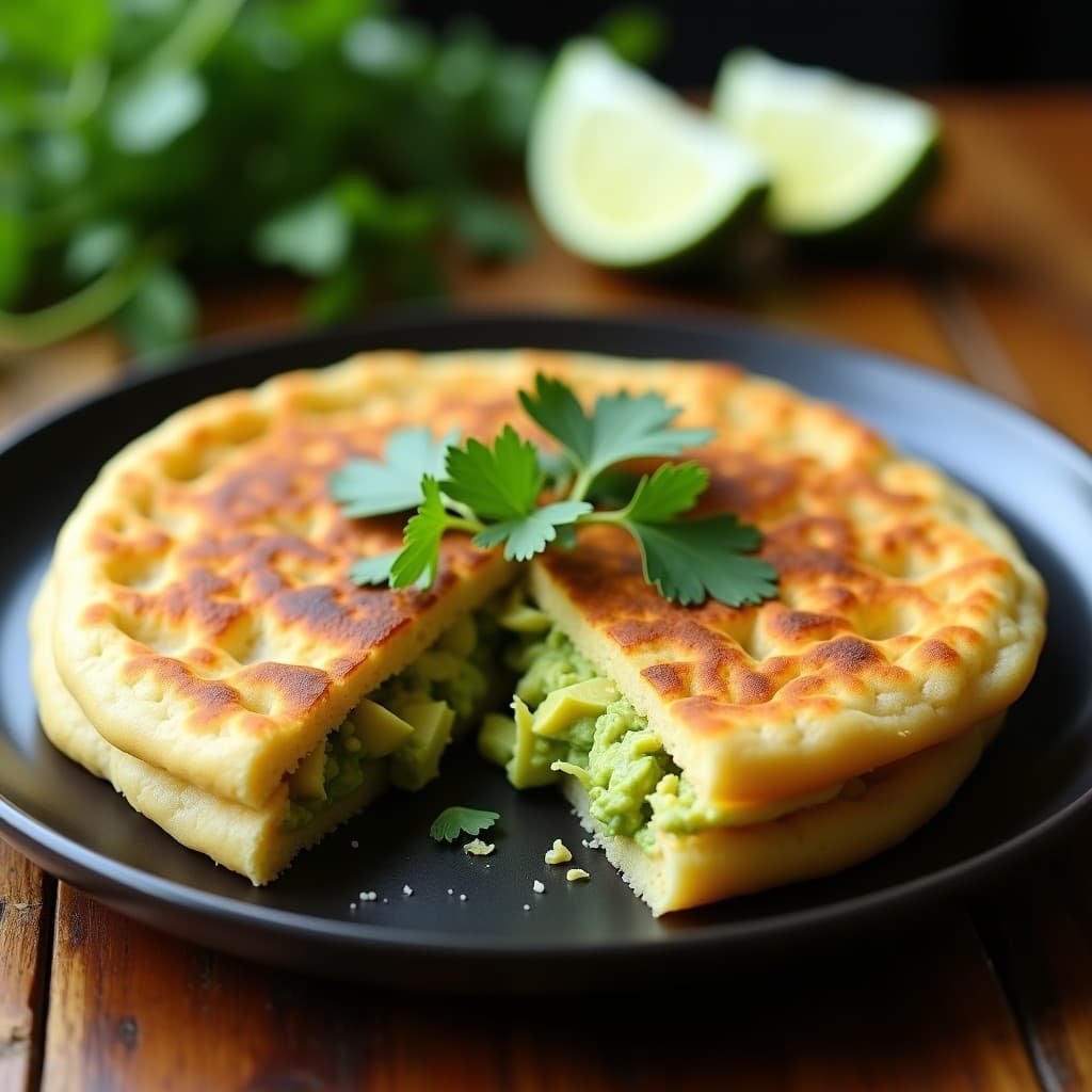 Arepa Rellena de Aguacate y Corazón de Palma: Desayuno Vegano Sin Gluten en Sartén