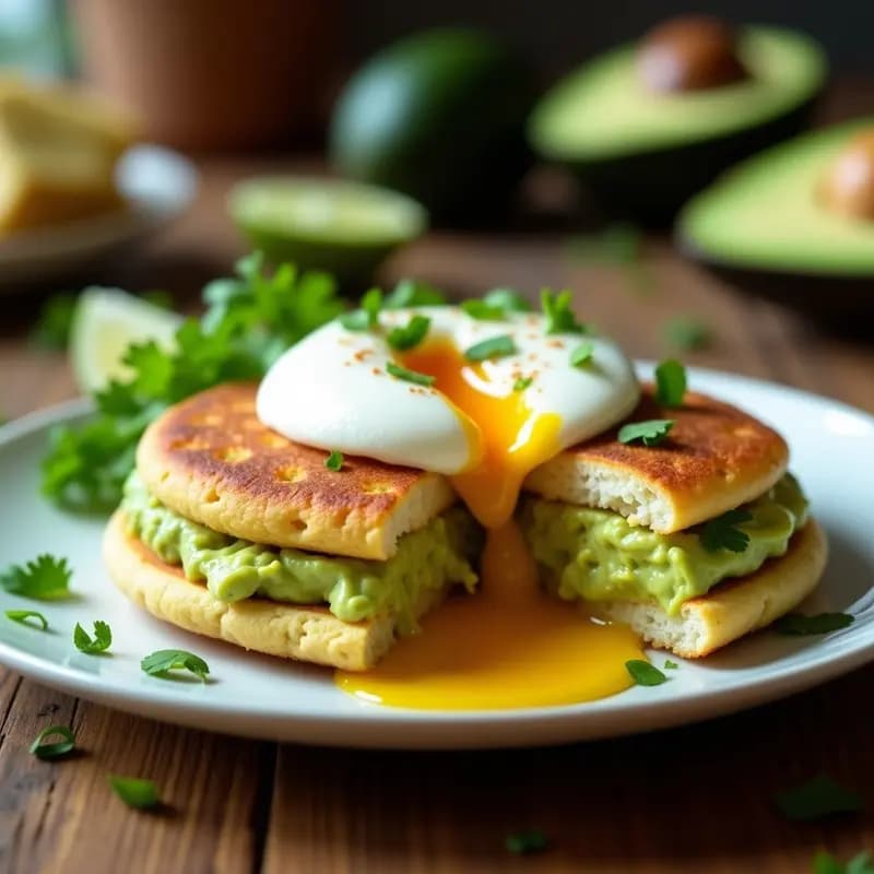Arepa Rellena de Aguacate y Huevo Poche: Desayuno Venezolano Keto en 15 Minutos
