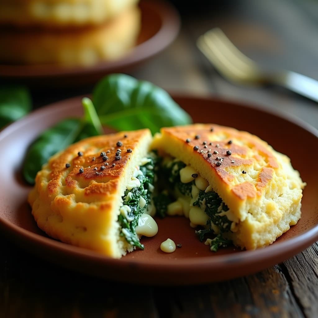 Arepa de Harina de Arroz y Espinacas con Queso Vegano: Receta Colombiana Sin Gluten