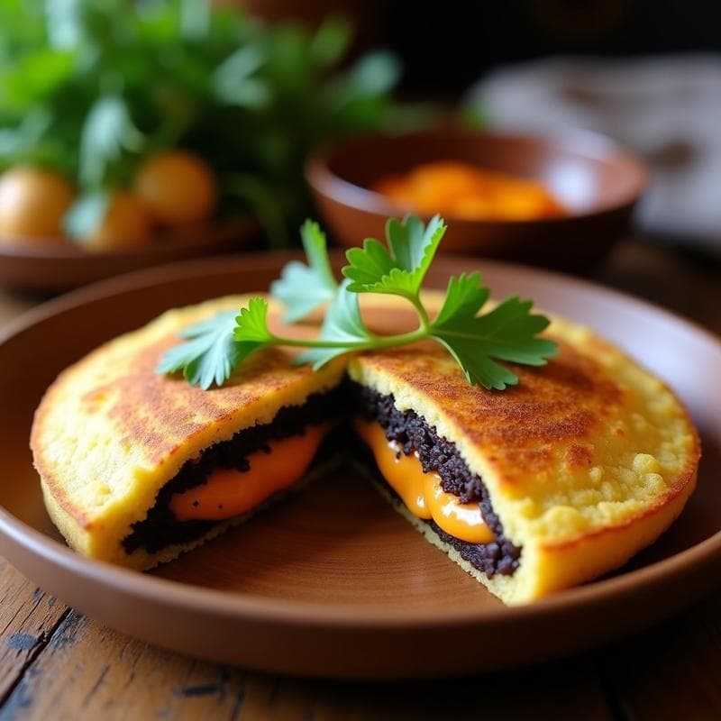 Arepa de Caraota Negra y Queso LRendering: Receta Venezolana en Thermomix Sin Harina