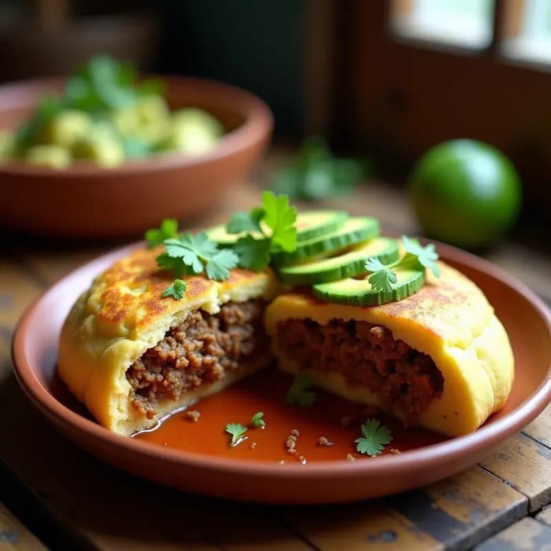 Arepa Colombiana Rellena de Carne Desmechada y Aguacate: Receta Tradicional en 25 Minutos
